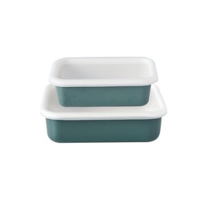 【ＷＥＢ限定】富士ホーロー　コットンシリーズ浅型容器セット　スモークブルー