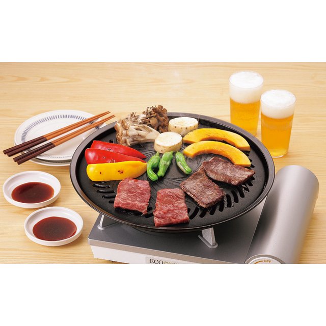 イワタニ カセットフー エコプレミアムⅢ＋焼肉プレート2点セット　ホワイト