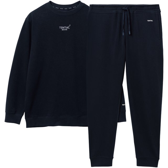 TENTIAL BAKUNE スウェット メンズ 上下セット（長袖クルーネックシャツ・ロングパンツ）XL　ネイビー