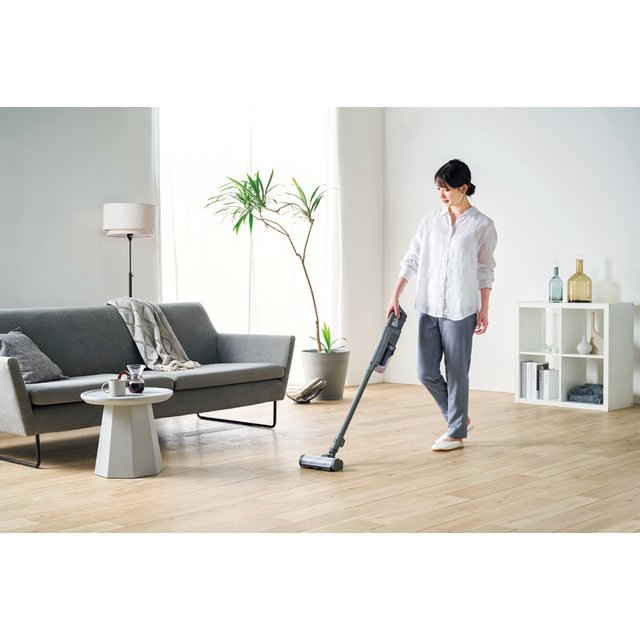 アイリスオーヤマ 充電式サイクロンスティッククリーナーSUUZE　グレー