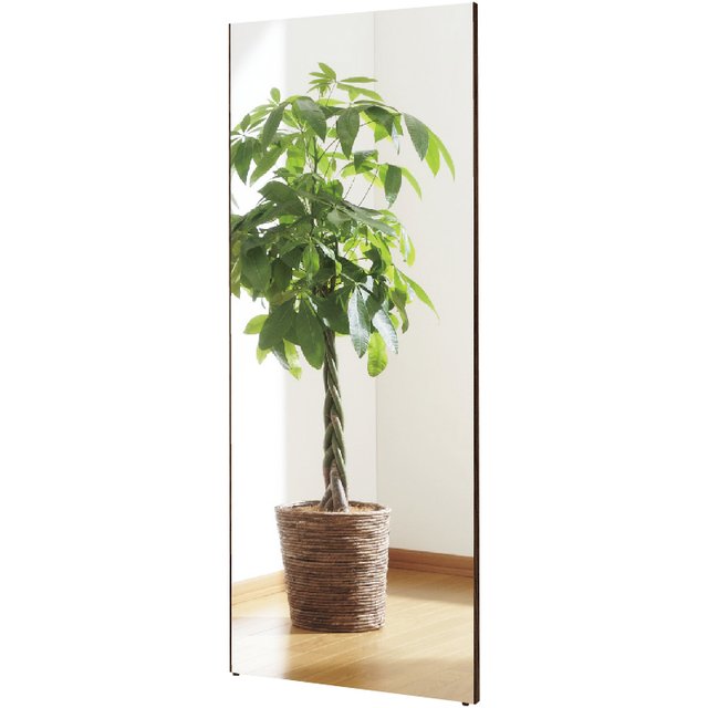 割れない軽量ミラー（オーク）　40×100cm