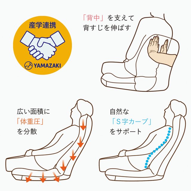 腰にやさしいリラックスチェア　ブラウン