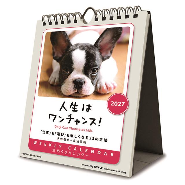 【2027年カレンダー】人生はワンチャンス！ 卓上/壁掛