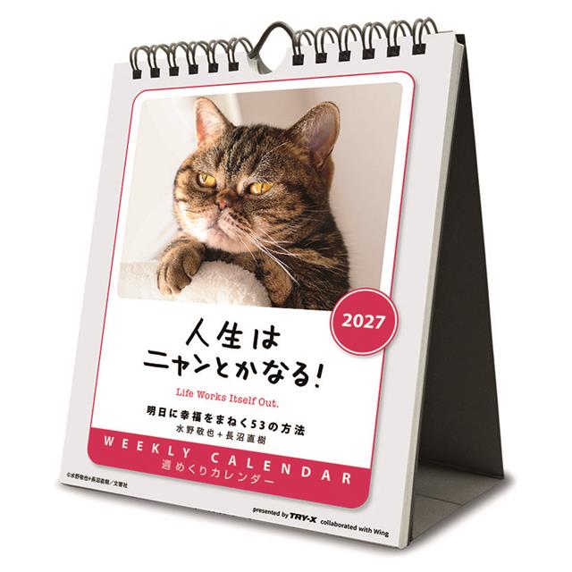 【2027年カレンダー】人生はニャンとかなる！ 卓上/壁掛