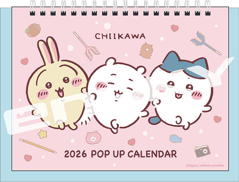２０２６年カレンダー　ポップアップ卓上　ちいかわ