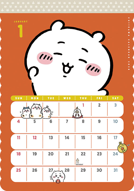 ２０２６年カレンダー　ちいかわ　ダイカット