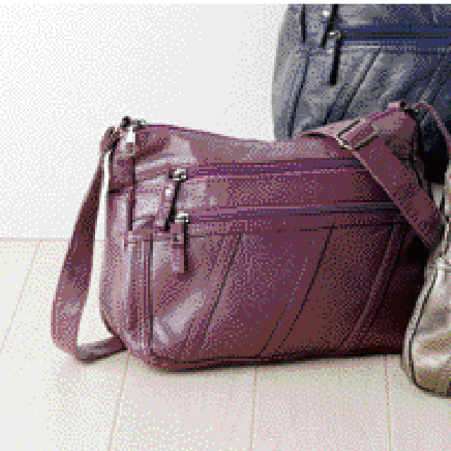 風合いやわらかショルダーバッグ　パープル